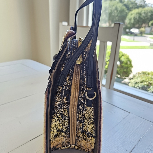Whimsical Owl Shoulder Bag Brown and Gold - Picture 4 of 7